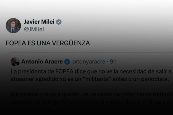 Javier Milei atacó a FOPEA en X.