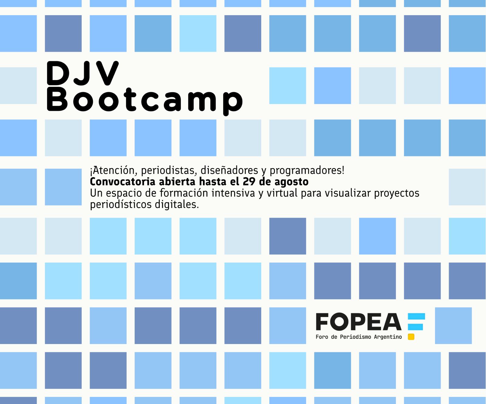 DJV Bootcamp: FOPEA convoca a periodistas, diseñadores y programadores