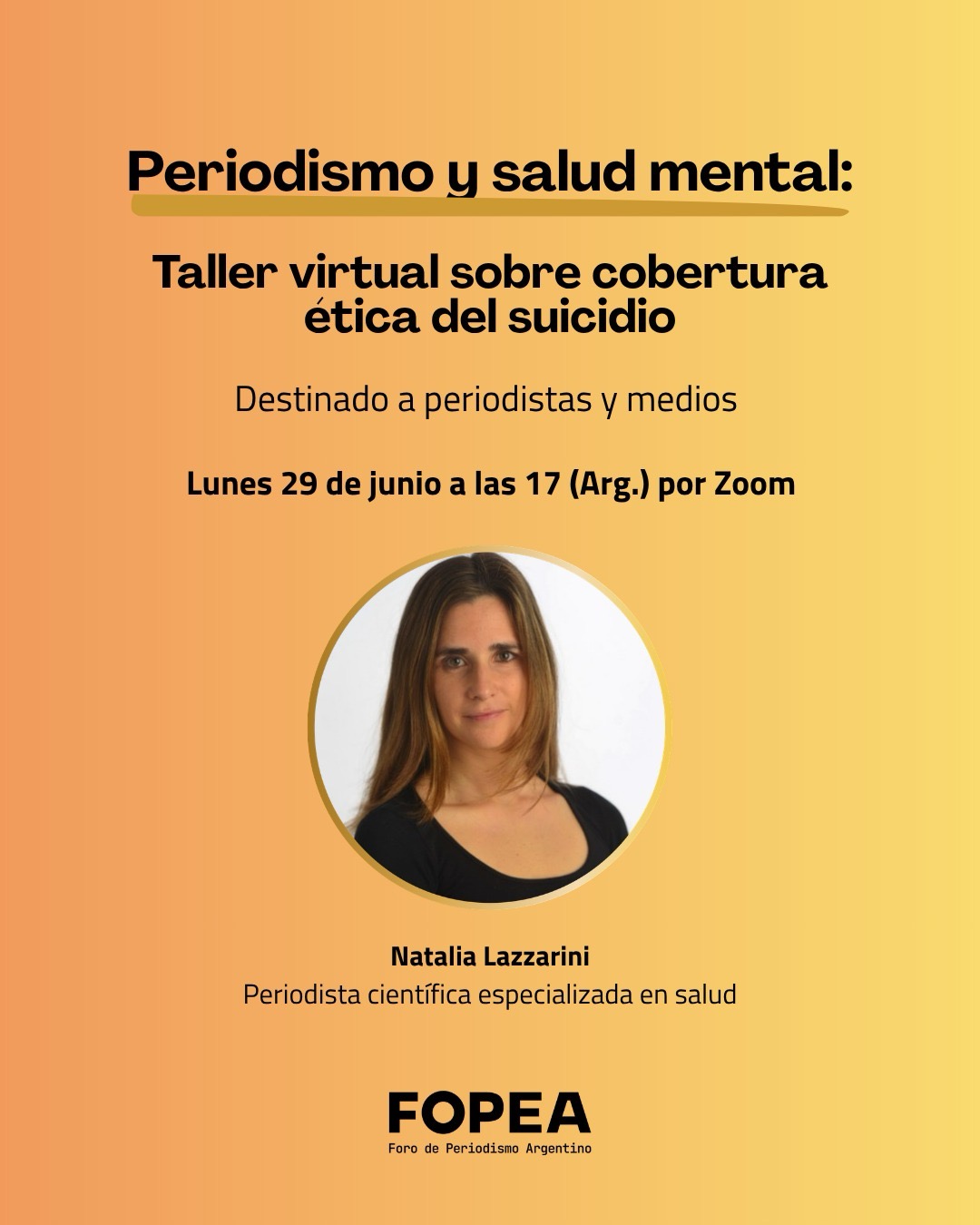 Periodismo y salud mental: Taller virtual sobre cobertura ética del suicidio